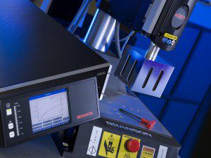 Branson Ultrasonics says its ultrasonic assembly system enables secure electronic records management and parts traceability.