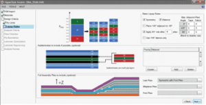 Screenshot of HyperSizer Express composites ply layup tracking. Note interface checkmark system at upper left.