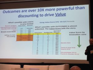 Theodore Kucklick presented his new equation for assessing healthcare value at IDSA's Medical Conference.