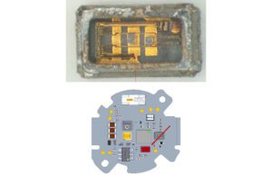 Broken crystal resonator and crystal position on the PCB