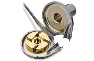 A Medtronic HVAD pump opened up to show the inner workings