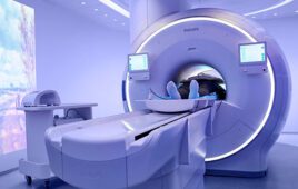 A Philips MRI scanner with a patient laying inside