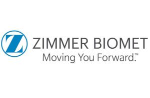 Zimmer Biomet's logo and tagline, "Moving you forward."