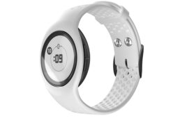 A photo of Empatica's Embrace Plus wearable, which looks like a digital watch.