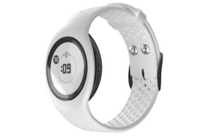 A photo of Empatica's Embrace Plus wearable, which looks like a digital watch.