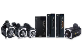A photo of Applied Motion Products M5 servo motors and drives.