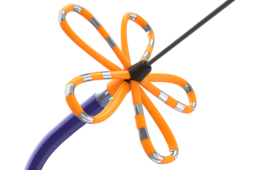 A photo of the Boston Scientific Farapulse pulsed field ablation system's Farawave catheter.