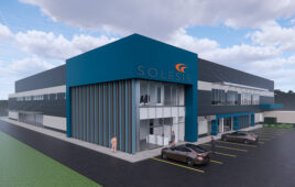 A rendering of the planned Solesis manufacturing plant in Costa Rica.