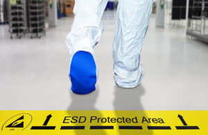 A photo of an ESD Protected Area in a medical device laboratory.