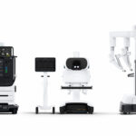 A photo of the Intuitive Surgical da Vinci 5 surgical robotics system.