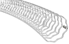 An illustration of the Abbott Esprit BTK stent, made from the bioabsorable polymer PLLA.
