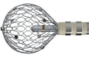 A close-up view of the Medtronic Affera Sphere-9 catheter for cardiac ablation and mapping to treat AFib.