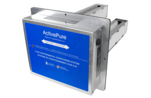 A photo of an ActivePure Induct Guardian device for air and surface decontamination. 