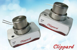 An image of the Clippard series of EHS high pressure electronic valves.