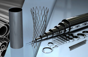 An image of nitinol medical devices and components.