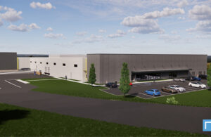 A rendering showing the planned BGS Beta-Gamma-Service e-beam sterilization facility for medical devices in Imperial, Pennsylvania. 