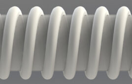 An image showing a medical tube manufacturing using dual extrusion.