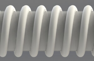 An image showing a medical tube manufacturing using dual extrusion.