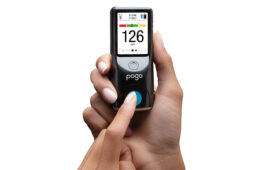 A photo of Intuity Medical's POGO automatic blood glucose monitoring system.