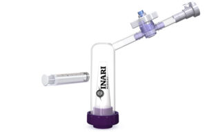 An imagine showing Inari Medical's FlowSaver Blood Return System.