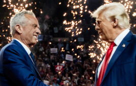 A photo of. Robert F. Kennedy Jr. and President-elect Donald Trump.