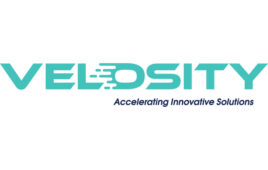 This is the logo of Velosity.