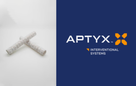 This is an Aptyx image showing its logo and an ePTFE covered frame.