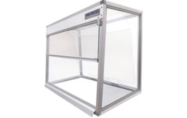 This is a HEMCO marketing image of its Vented Safety Enclosure (VSE).