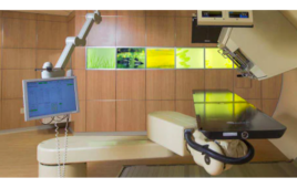 This is a Mayo Clinic image of one of its proton beam therapy treatment rooms in Rochester, Minnesota.