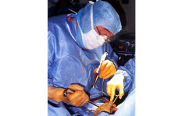 A photo of Dr. Tom Fogarty in the operating room.