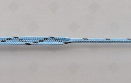 A photo of a smooth round-to-flat braid transition for medical textiles.