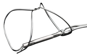 A photo showing the Cardiac Dimensions Carillon Mitral Contour System implant's titanium crimp tubes.