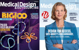 Magazine covers from Medical Design & Outsourcing's Women in Medtech and Medtech Big 100 issues.