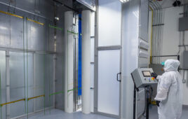 A photo showing SSG's new automated electrostatic robotic coating line.