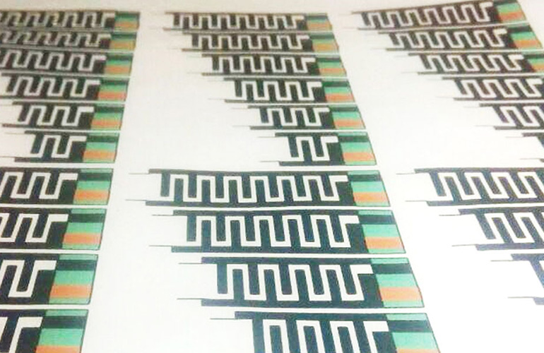 A photo of the probiotic-powered dissolvable batteries.