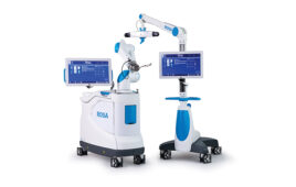 This is a Zimmer Biomet marketing image of its Rosa robotic surgery system.