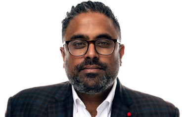 A photo of J&J MedTech SVP and Global Head of Digital Shan Jegatheeswaran.