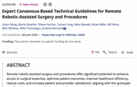 This is a screenshot of the remote robotic surgery technical guidelines appearing in the World Journal of Surgery.