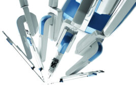 An image of a surgical robotics system.