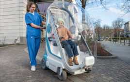 A photo of Sphaira's Moby P1 mobile protective vehicle.