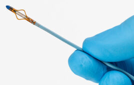 A photo of Boston Scientific's SoniVie Tivus renal denervation (RDN) catheter.