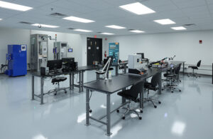 A photo of the inside of a TE Connectivity Propelus Prototype Center.