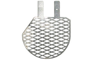 A photo of etched titanium anodes/cathodes for implantable batteries.