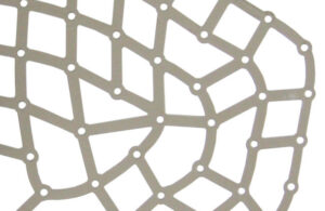 A photo of titanium maxillofacial mesh used in medical procedures