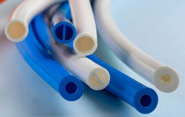 A photo of precision extruded medical tubing.