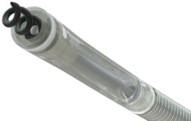 A photo of the Medtronic OmniaSecure defibrillation lead's electrodes.