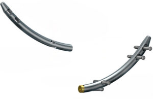 An illustration of Paragon 28's novel curved nails.