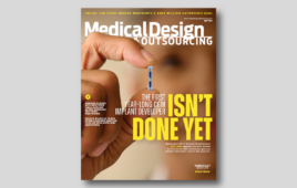 An image of the May 2026 cover of Medical Design & Outsourcing magazine focused on diabetes tech and drug delivery devices.