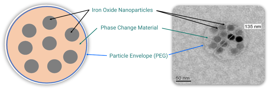 A diagram of New Phase's iron oxide nanoparticle.