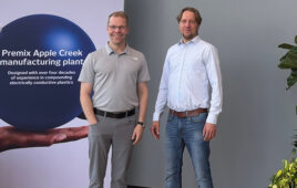 A photo of Premix USA Managing Director Henrikki Pantsar (left) and Premix Group CEO Jaakko Aho at the medtech supplier's facility near Charlotte, North Carolina